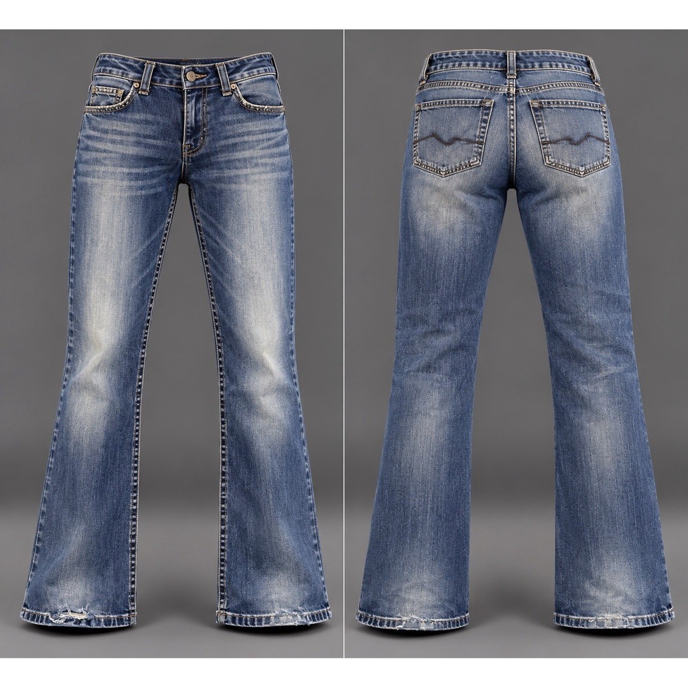7 For All Mankind Straight Leg Jeans Mens 36x33 Dark Wash Blue Button Fly
